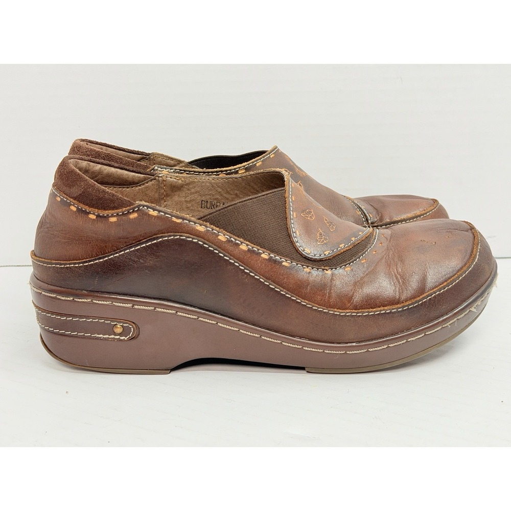 Spring Step L'Artiste Burbank Leather Clogs Women's EU 40 Brown Slip On